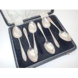 Six silver spoons boxed