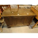 Large antique oak blanket box,