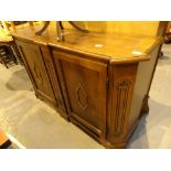 Large mahogany sideboard with upper display glazed unit