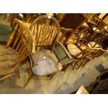 Large collection of mixed chairs including bentwood and elm farmhouse examples