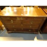 Antique mahogany chest of two long under two short under three shorter drawers on bracket feet,