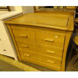 Large Mamas and Papas pine chest of two short over two long drawers with baby changing top