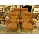 Ercol three piece suite two armchairs and a two seater sofa