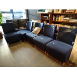 Five blue reception chairs in good condition