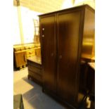 Stag Minstrel wardrobe with twin doors and matching three drawer chest