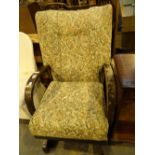 Vintage upholstered sprung rocking chair