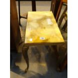 Marble topped side table on brass legs