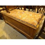 Large upholstered top pine blanket box L: 130 cm