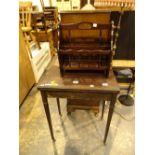 Victorian folding table and a wooden magazine rack