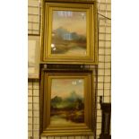 Pair of gilt framed and glazed oil paintings of Highland scenes CONDITION REPORT: