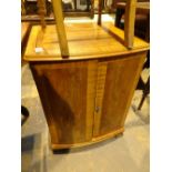 Yew wood twin door cupboard H: 74 cm