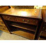 Mahogany hallway shelf unit with two drawers and shelves