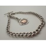 Hallmarked silver graduated watch chain