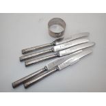 Five hallmarked silver butter knives and