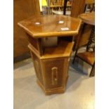 Octagonal wooden hallway table with cupb