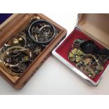 Two boxes of assorted costume jewellery