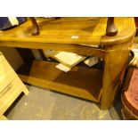 Oak hallway console table with under tie