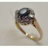 18ct gold vintage sapphire and diamond r