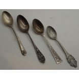 Three silver teaspoons and a Rolex Bucherer example