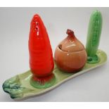 Carlton Ware novelty four piece cruet set in the form of vegetables