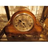 Oak cased Westminster chime mantel clock