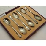 Set of six rattail silver spoons