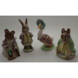 Beswick Beatrix Potter figurine Mr Benjamin Bunny Hunca Munca sweeping Samuel Whiskers and a Royal