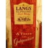 Presentation tin of Langs Supreme Scotch whisky to Burtonwood Brewery CONDITION REPORT: