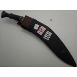 Original Kubri Gurka knife with skinning blades and leather sheath,