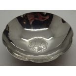 White metal hand hammered Keswick bowl H: 8 cm