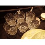 Set of six cut crystal whisky glasses