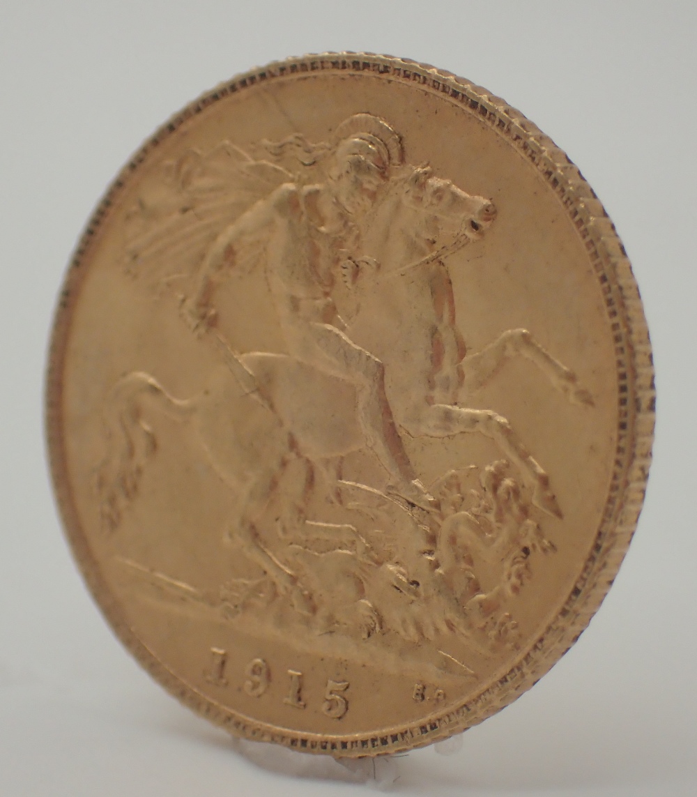 1915 George V half sovereign