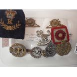 Box of mixed military badges