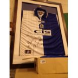 2002 signed Blackburn Rovers shirt including Andy Cole Damien Duff David Dunn and a box of other