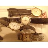 Four vintage gents mechanical wristwatches