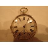 Gold plated open faced pocket watch movement signed P Grundy St Helens