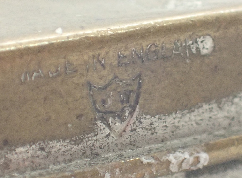 Brass with remains of silver plate sovereign half sovereign threepence and sixpence holder - Image 5 of 5