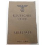 German WWII Reisepass in good condition to Anton Pavek 1941