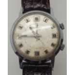 Sekonda Poljot alarm 18 jewels wristwatch on original leather strap