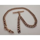 9ct gold single Albert chain 18g L: 33 cm