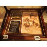 John Wayne framed and glazed limited edition 1471/7500 Life and Legacy commemorative print 30 x 35