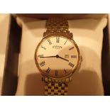 Gents gold plated Rotary wristwatch with box and booklet and new battery fitted RRP £180