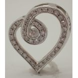 9ct white gold diamond heart pendant RRP £300 0.