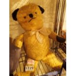 Vintage 1950/1960 teddy bear jointed arms legs and swivel head glass eyes growler not working