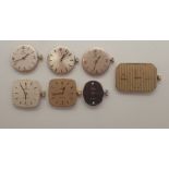 Seven Omega ladies wristwatch movements and faces calibre 625