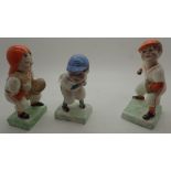 Three rare WR Midwinter novelty American baseball players all restuck to bases