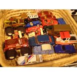 Spot On Austin 1800 blue chips and loss of chrome plating and eighteen other diecast vehicles