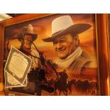 John Wayne Light of a Legend illuminated canvas print