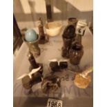 Twelve Serpentine vases Lighthouses Seagulls etc