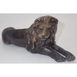 Bronze lion seated figurine